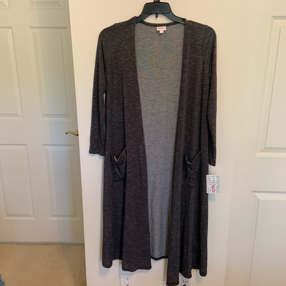 LuLaRoe Sarah duster cardigan  black and white